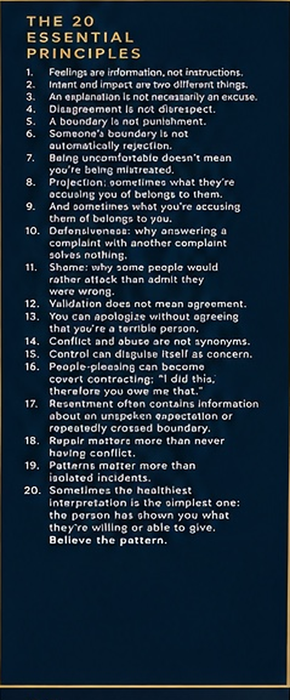 The twenty emotional-intelligence principles at the book’s foundation