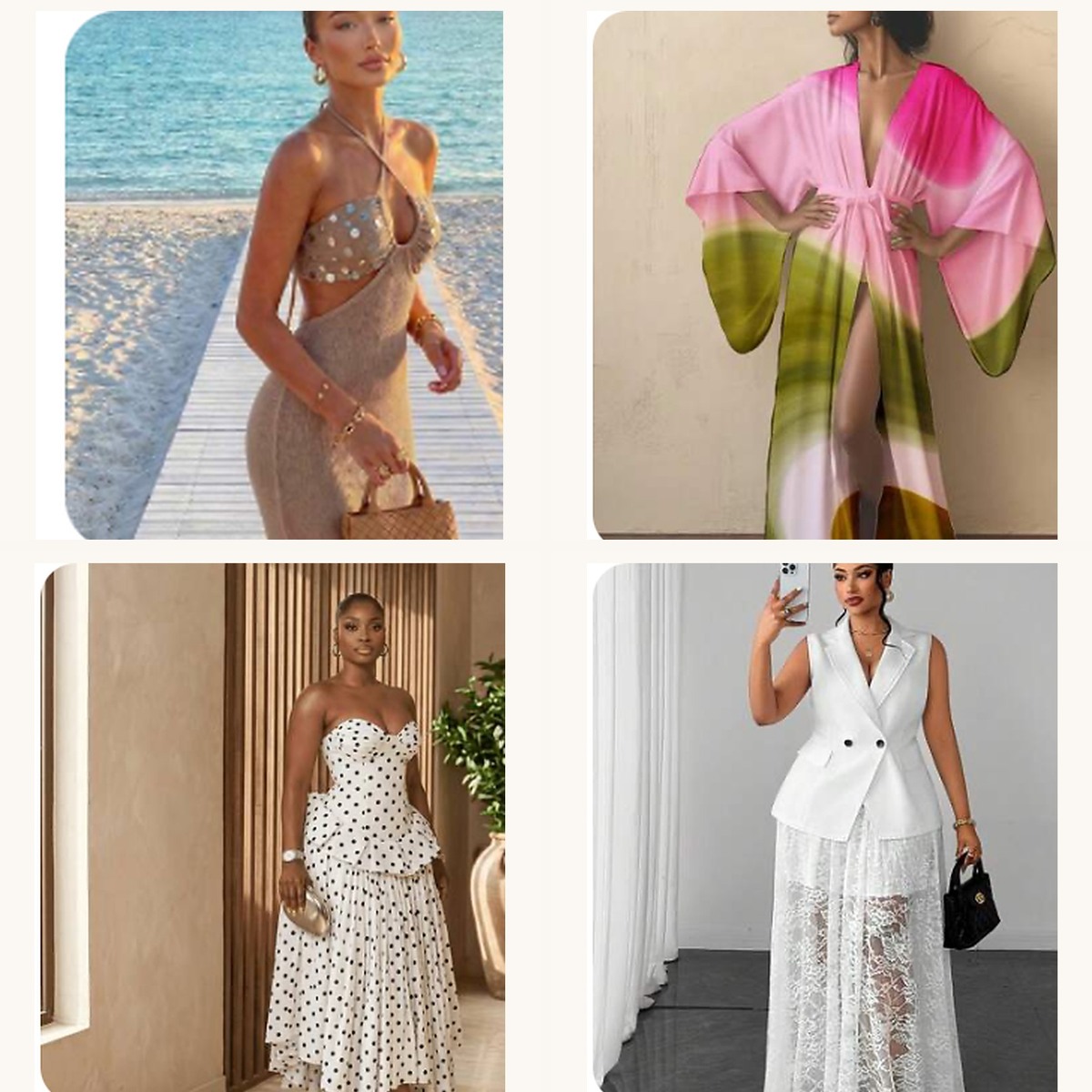 Collage of four Escape GOAT Luxurious fashion picks
