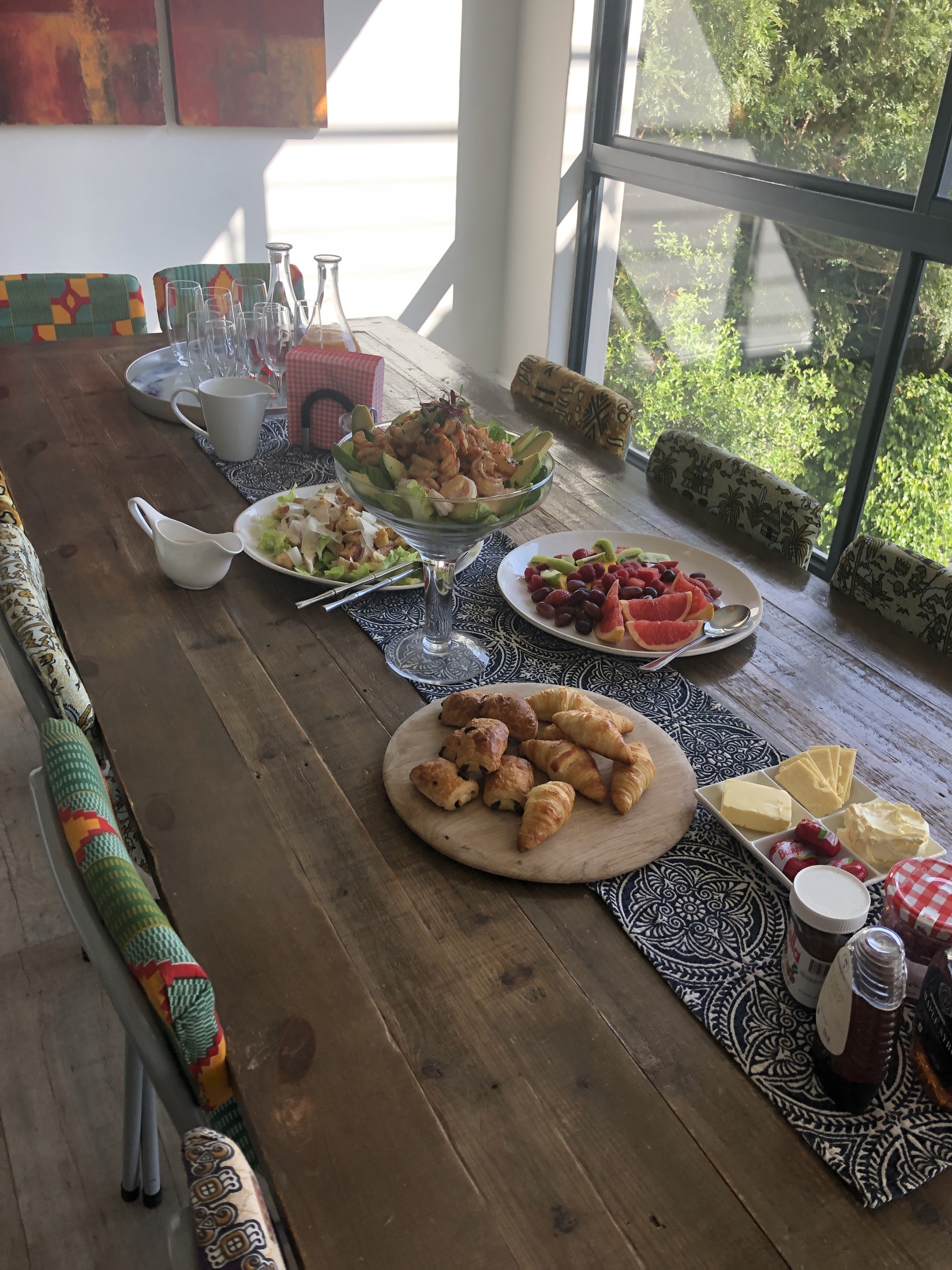 A chef-prepared breakfast spread at the Cape Town villa