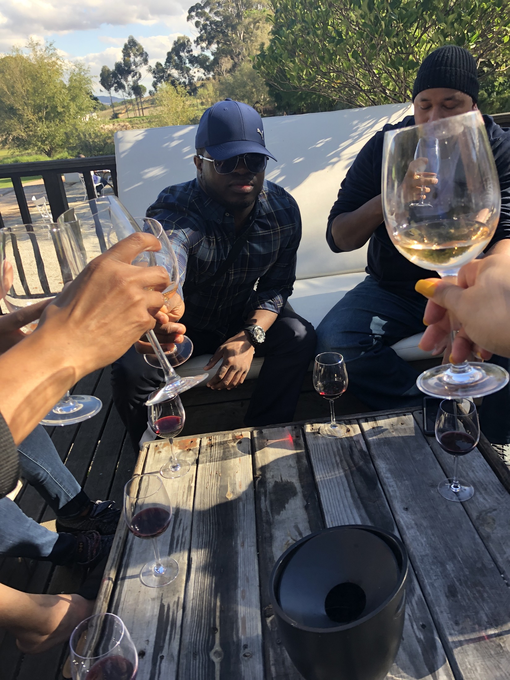 A wine toast during the 2019 Cape Winelands day