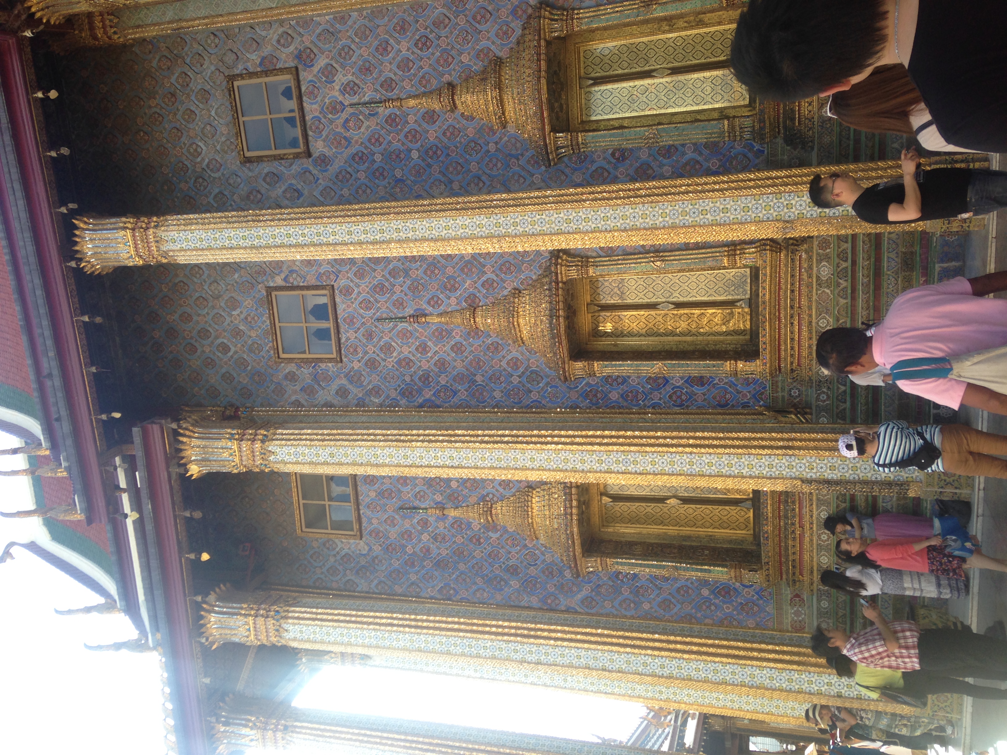Ornate gold and blue temple architecture in Bangkok